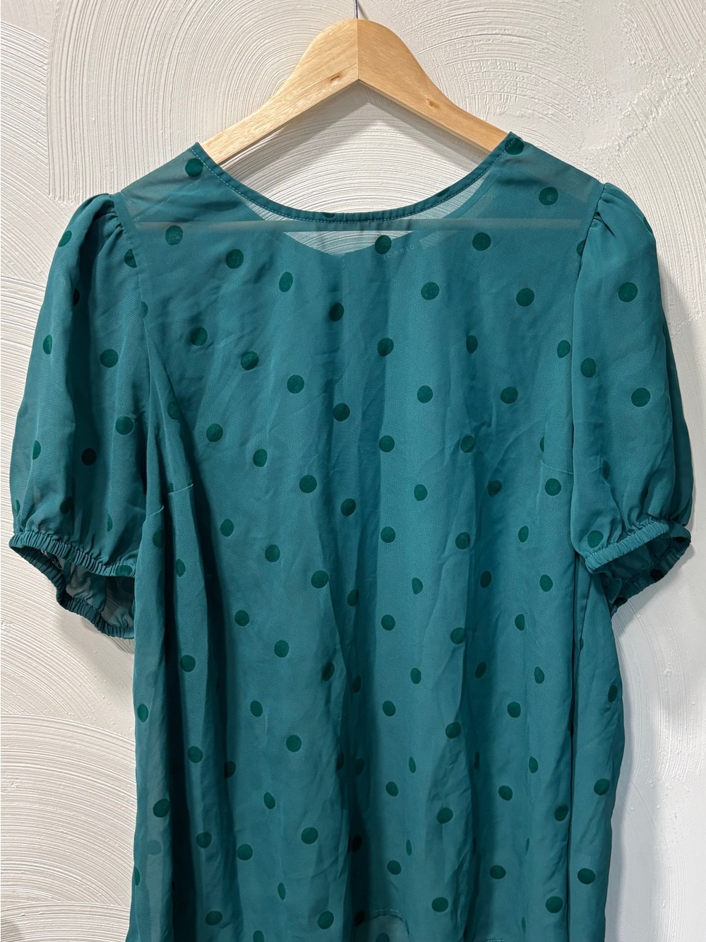 torrid Teal Polka Dot Puff Sleeve Blouse